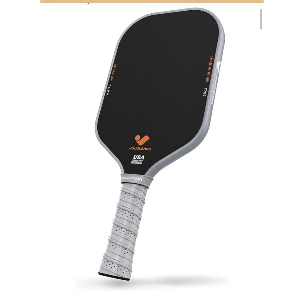 NEW Jojolemon Carbon Fiber Pickleball League Paddle 16mm Shark Polymer Core Gray